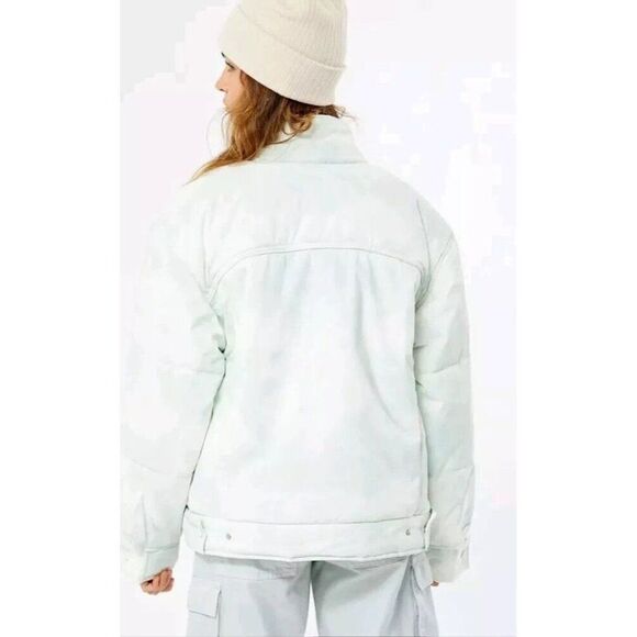 Free People Movement Bunny Slope Printed Puffer Ski Jacket Size XS Mountain Mist - Picture 4 of 6